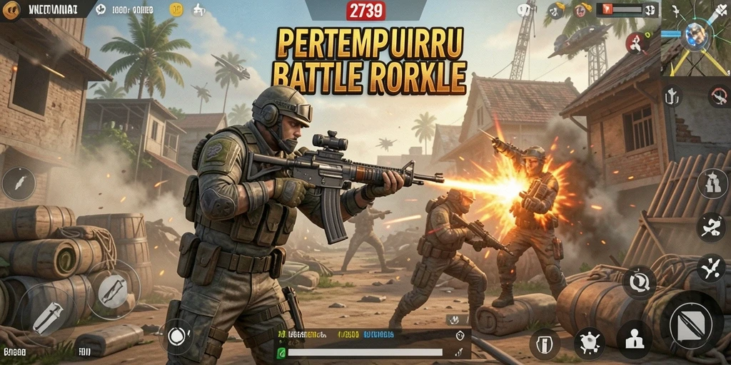 Gameplay seru di medan pertempuran Battle Royale.