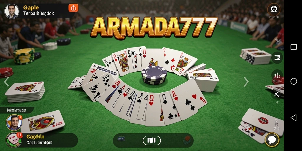 Screenshot gameplay ARMADA777 menampilkan keseruan permainan Gaple.