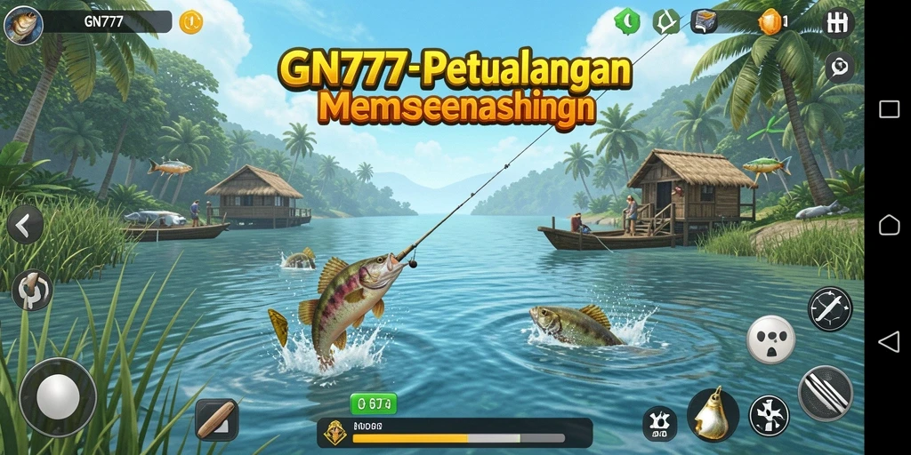 Screenshot gameplay GN777 menampilkan aksi memancing yang seru.