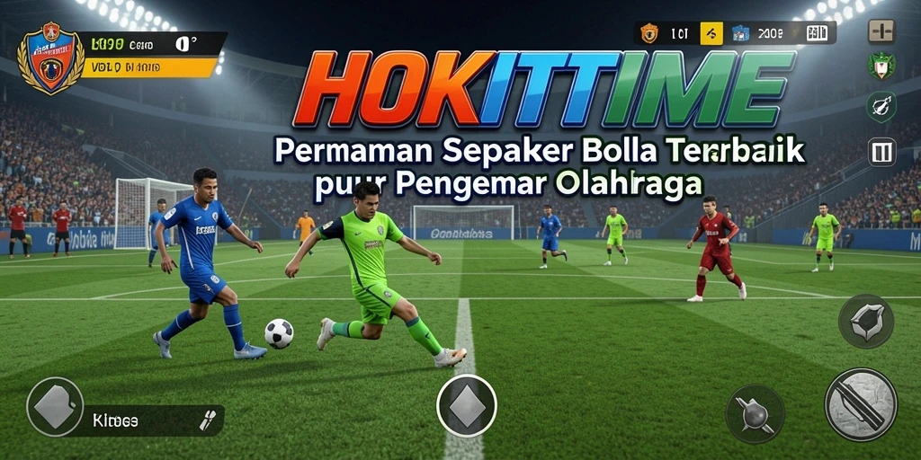 Screenshot HOKITIME menampilkan aksi seru gameplay sepak bola.