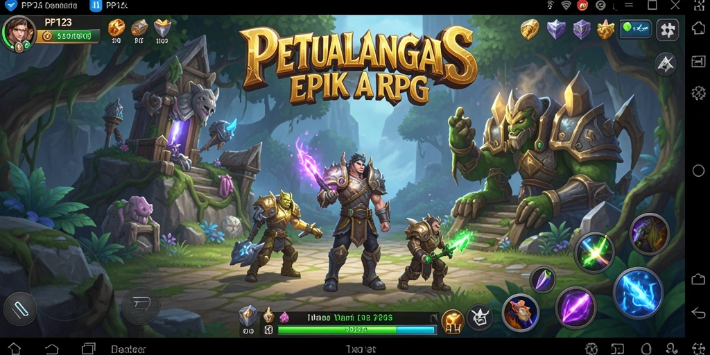 Tangkapan layar gameplay PP123 menunjukkan aksi pertarungan epik dalam dunia RPG.