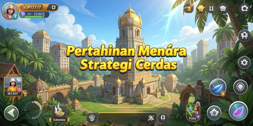 Tampilan gameplay PT777 menunjukkan menara yang berfungsi di medan perang.