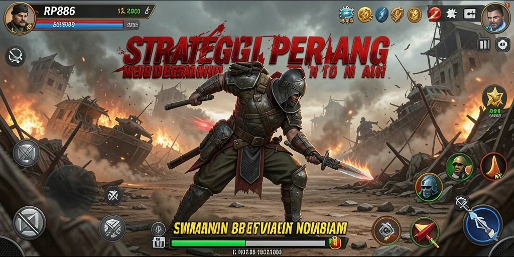 Screenshots dari gameplay intens RP886 yang menampilkan taktik strategis.