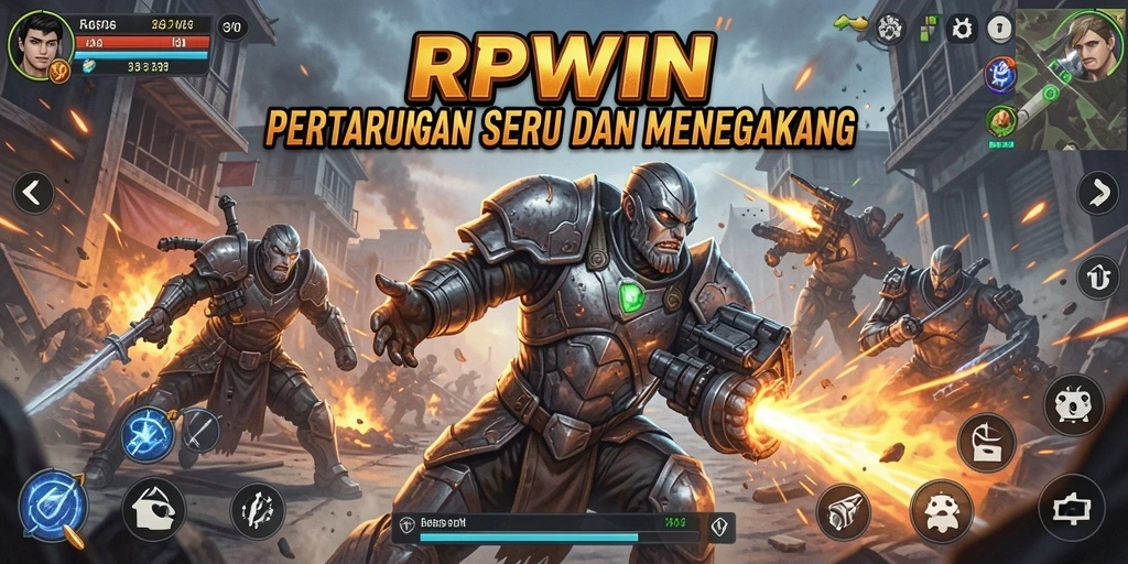 Gameplay seru RPWIN dengan karakter beragam dalam pertarungan.