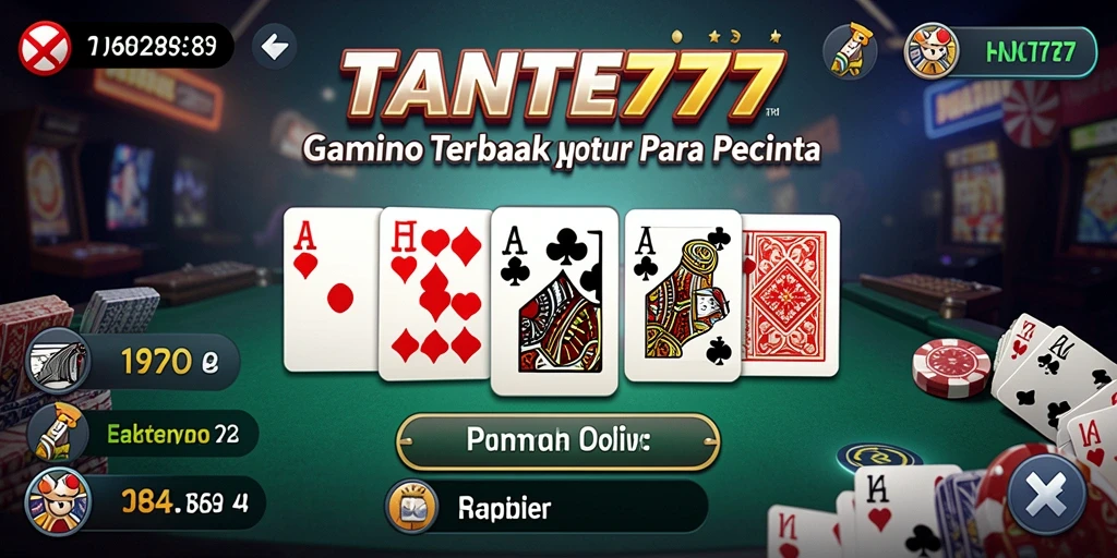 Tampilan menarik gameplay TANTE777 dengan kartu domino yang seru.