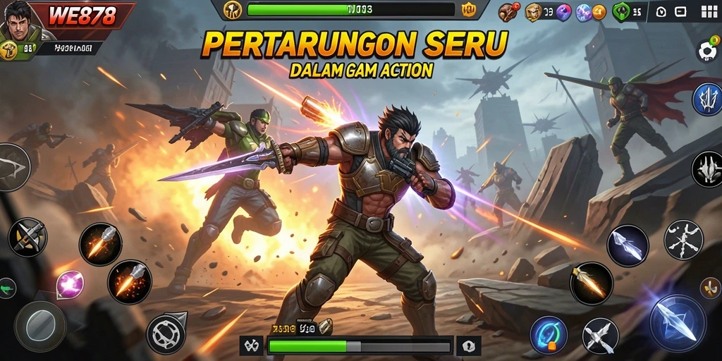 Tampilan gameplay WE878 yang penuh aksi dan petualangan seru.